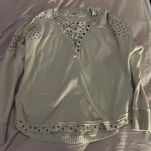 Free People Floral And Cream Sweater